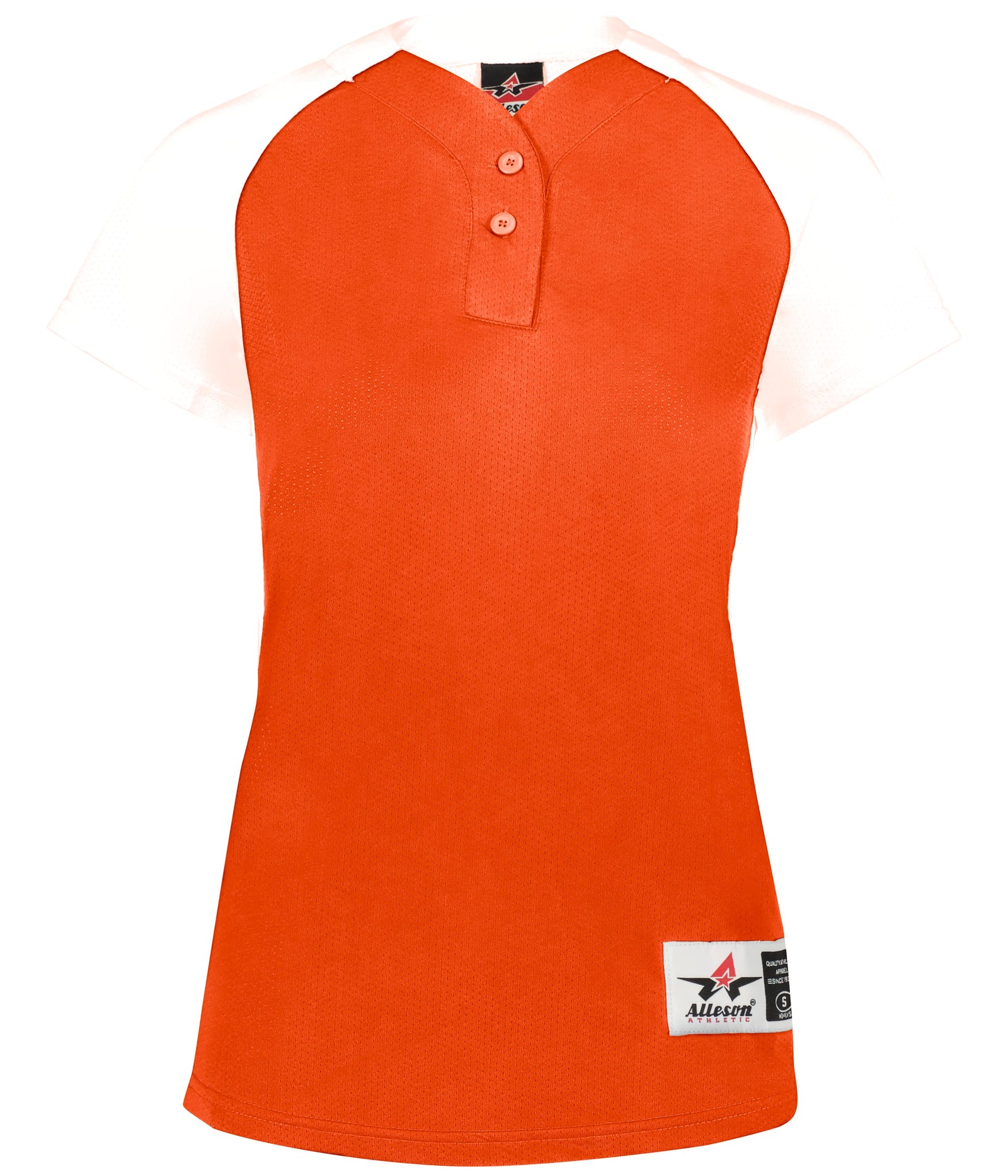 Alleson Athletic 522pdwg Girl’s Two Button Fastpitch Jersey - Orange White