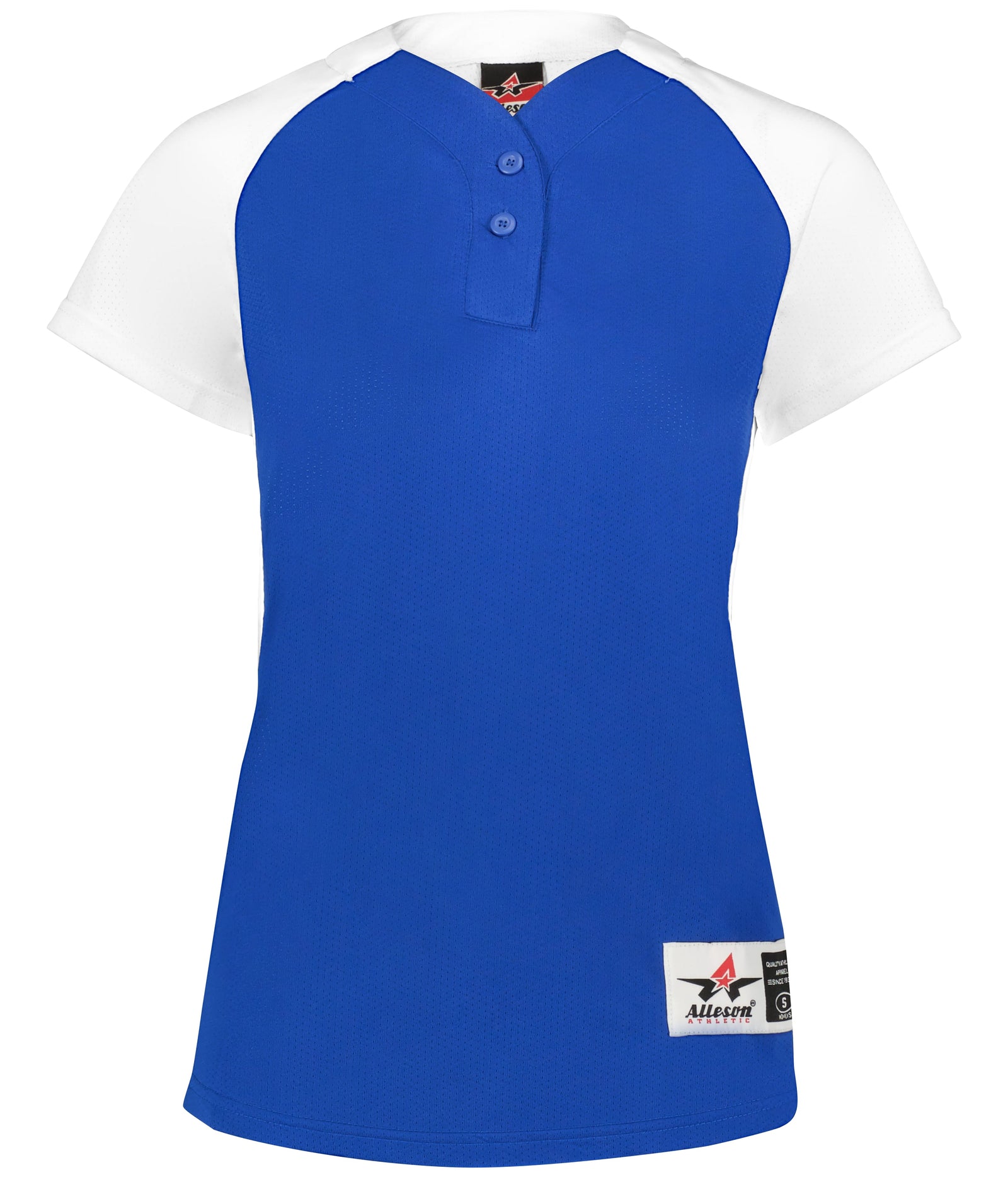 Alleson Athletic 522pdwg Girl’s Two Button Fastpitch Jersey - Royal White