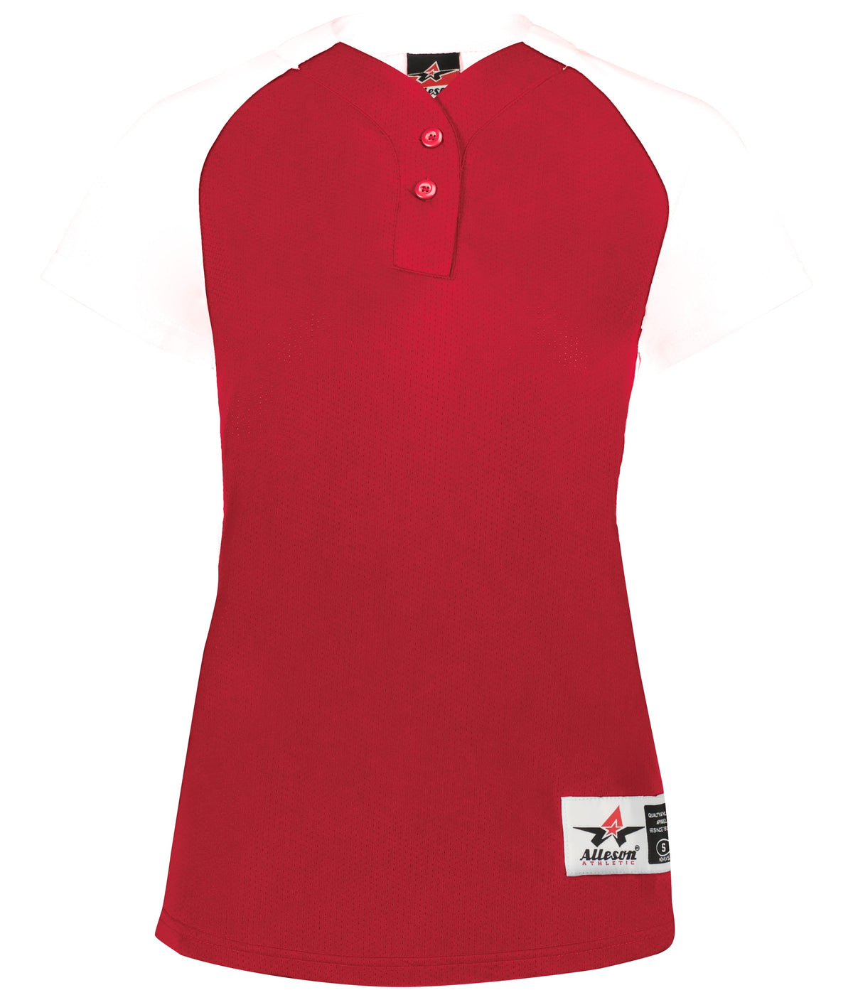 Alleson Athletic 522pdwg Girl’s Two Button Fastpitch Jersey - Scarlet White