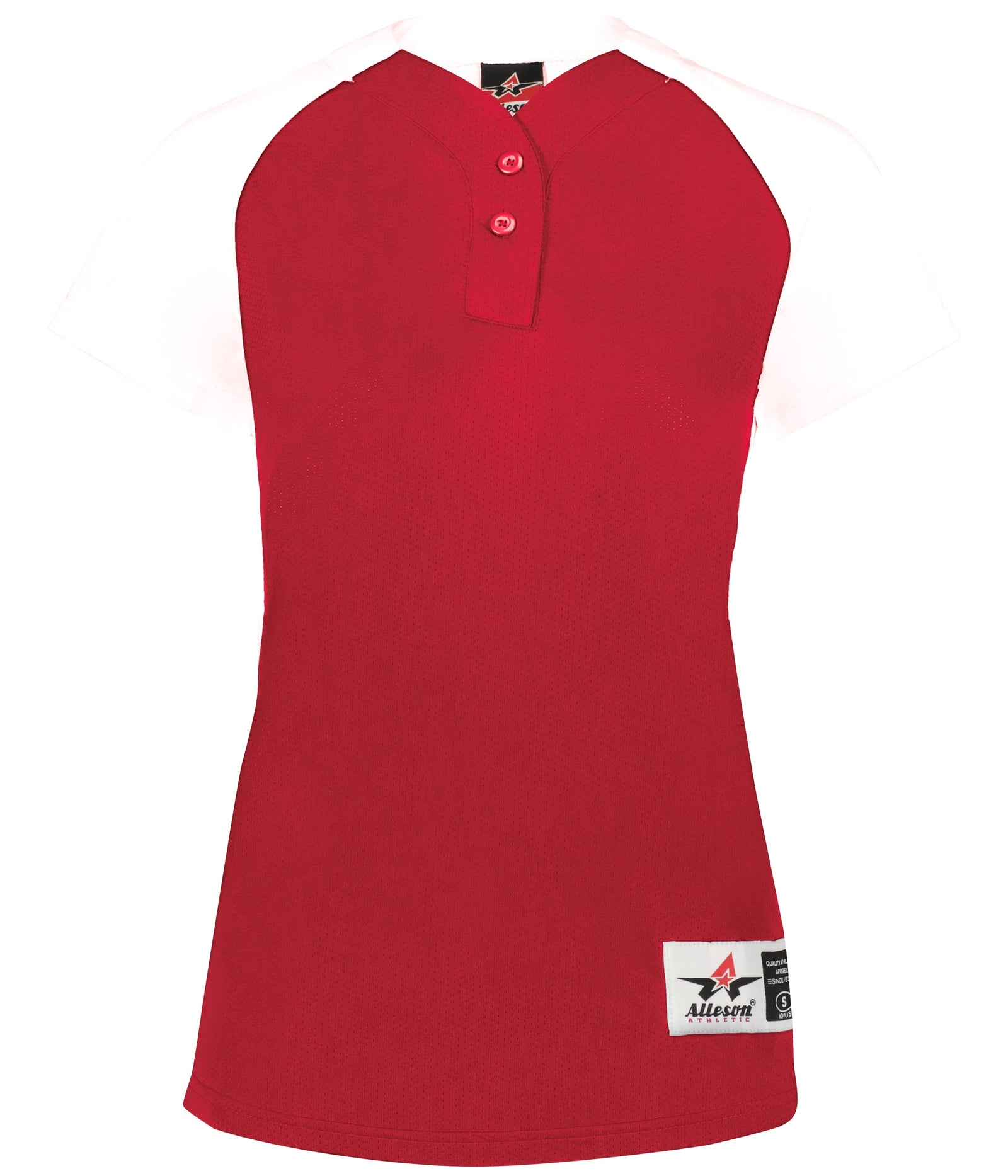 Alleson Athletic 522pdwg Girl’s Two Button Fastpitch Jersey - Scarlet White