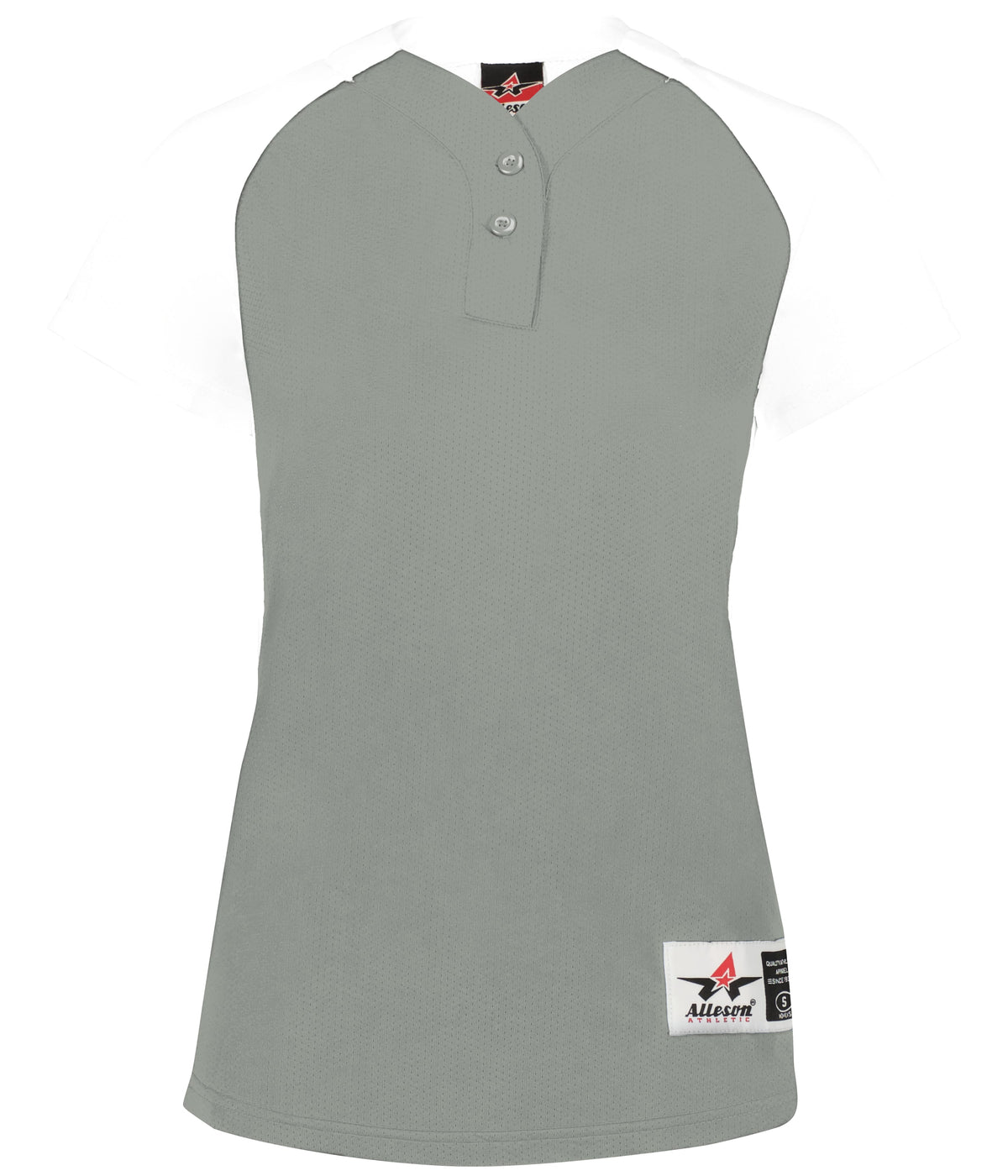 Alleson Athletic 522pdwg Girl’s Two Button Fastpitch Jersey - Silver White