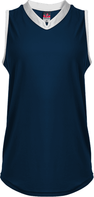 Alleson Athletic 522xvg Girl’s Slide Vneck Sleeveles - Navy White