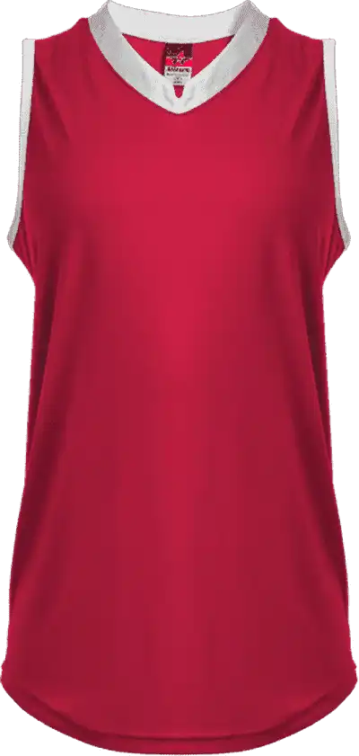 Alleson Athletic 522xvg Girl’s Slide Vneck Sleeveles - Red White