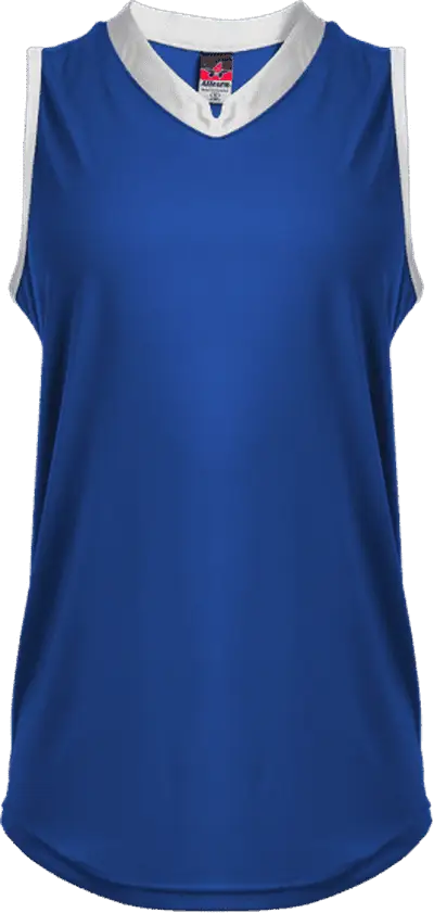 Alleson Athletic 522xvg Girl’s Slide Vneck Sleeveles - Royal White