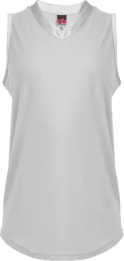Alleson Athletic 522xvg Girl’s Slide Vneck Sleeveles - White