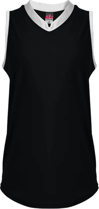 Alleson Athletic 522xvw Women’s Slide Vneck Sleeveles - Black White