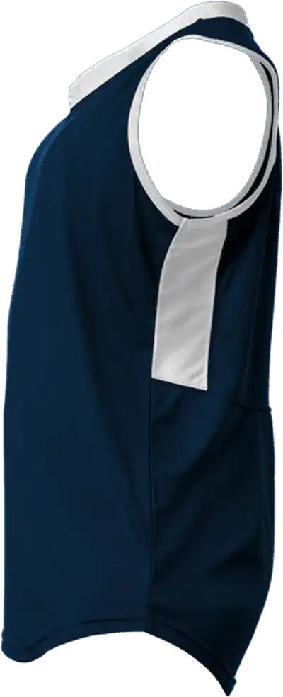 Alleson Athletic 522xvw Women’s Slide Vneck Sleeveles - Navy White