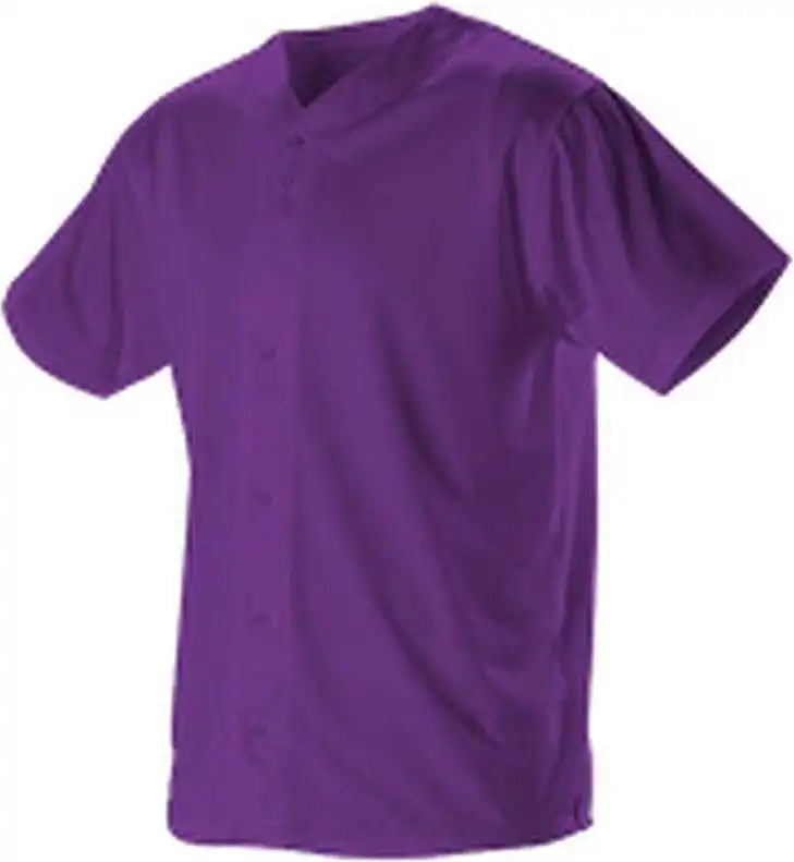 Alleson Athletic 52mbfj Adult Full Button Lightweight Baseball Jersey - Purple
