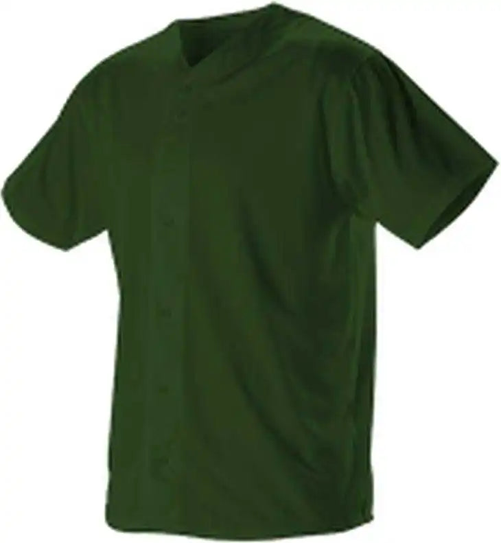 Alleson Athletic 52mbfj Adult Full Button Lightweight Baseball Jersey - Forest