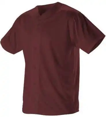 Alleson Athletic 52mbfj Adult Full Button Lightweight Baseball Jersey Maroon