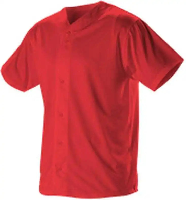 Alleson Athletic 52mbfj Adult Full Button Lightweight Baseball Jersey - Scarlet