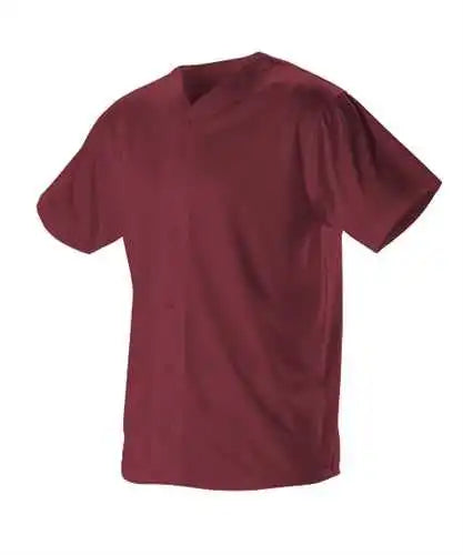 Alleson Athletic 52mbfj Adult Full Button Lightweight Baseball Jersey - Cardinal