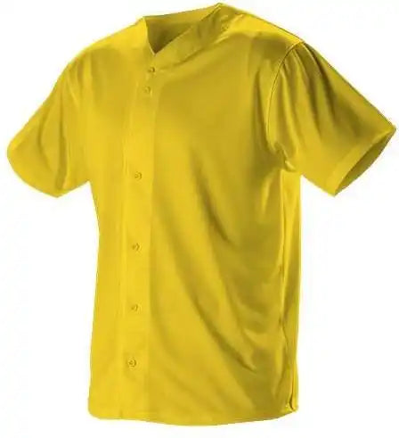 Alleson Athletic 52mbfj Adult Full Button Lightweight Baseball Jersey - Light Gold