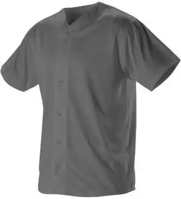 Alleson Athletic 52mbfj Adult Full Button Lightweight Baseball Jersey Charcoal
