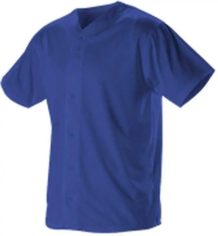 Alleson Athletic 52mbfj Adult Full Button Lightweight Baseball Jersey Royal
