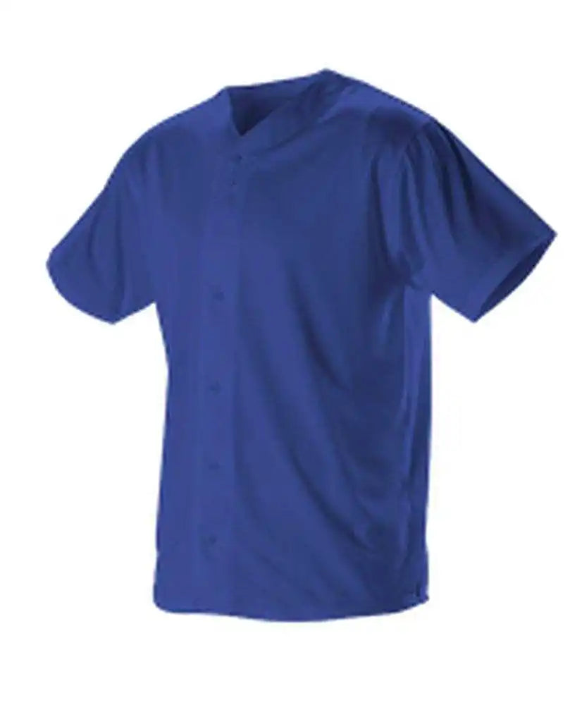 Alleson Athletic 52mbfjy Youth Full Button Lightweight Baseball Jersey - Royal