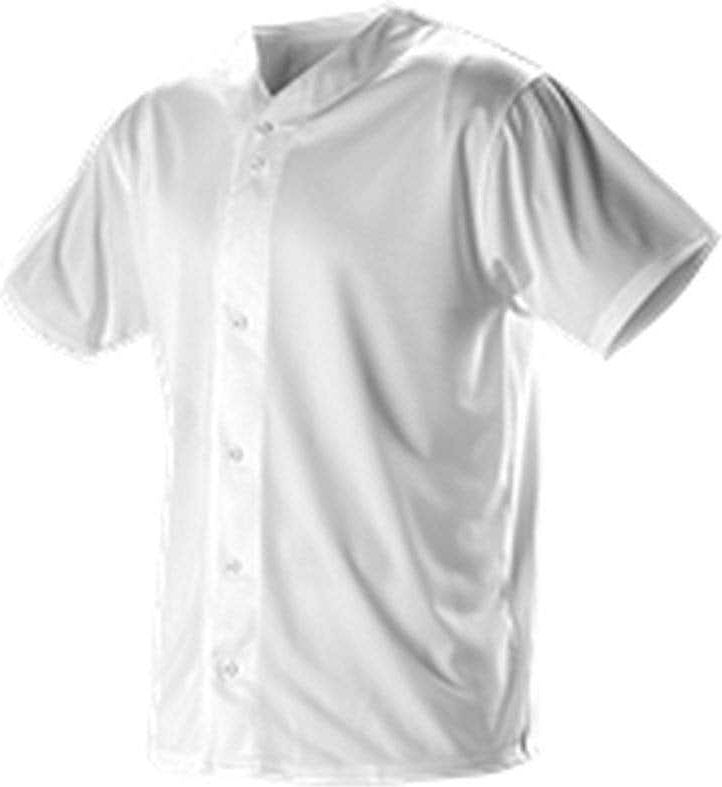 Alleson Athletic 52mbfjy Youth Full Button Lightweight Baseball Jersey - White