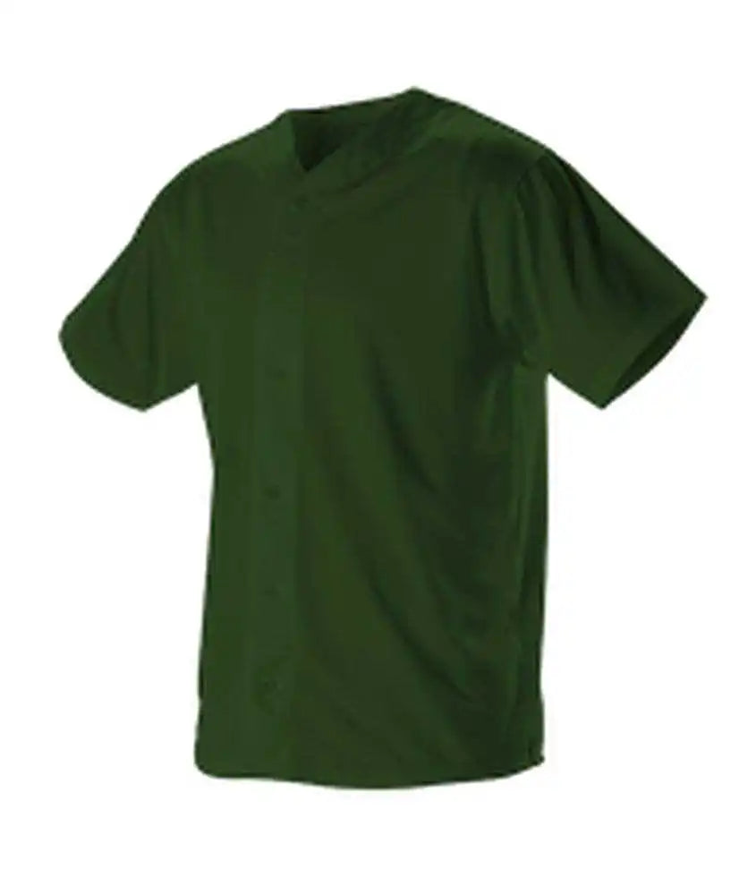 Alleson Athletic 52mbfjy Youth Full Button Lightweight Baseball Jersey - Forest