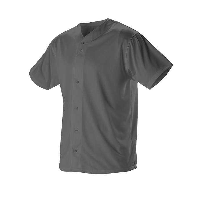 Alleson Athletic 52mffj Adult Faux Mesh Baseball Jersey - Charcoal Solid