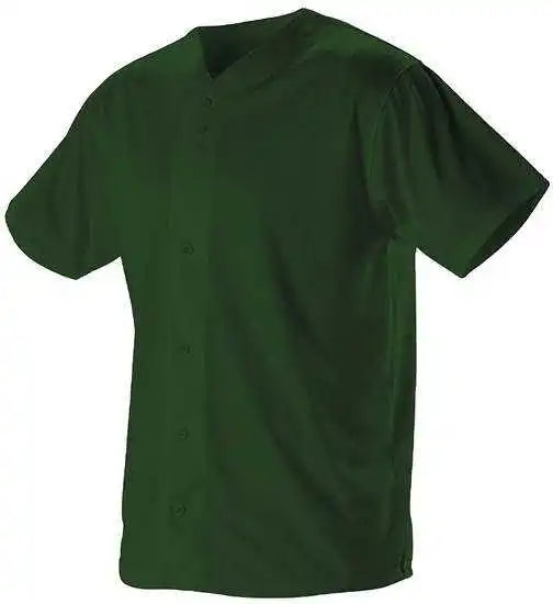 Alleson Athletic 52mffjy Youth Faux Front Mesh Baseball Jersey - Forest