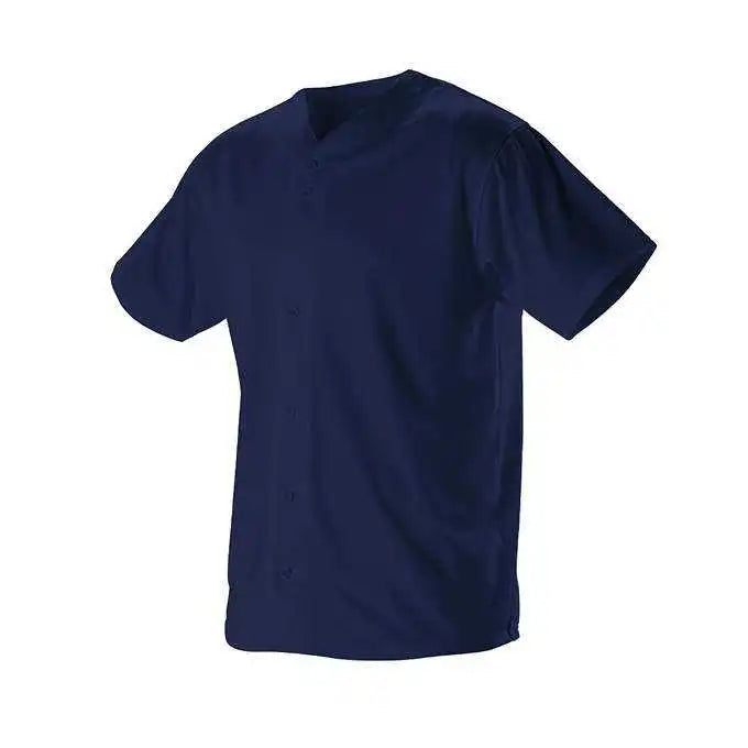 Alleson Athletic 52mffjy Youth Faux Front Mesh Baseball Jersey - Navy