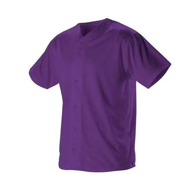 Alleson Athletic 52mffjy Youth Faux Front Mesh Baseball Jersey - Purple