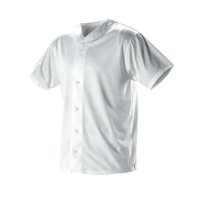 Alleson Athletic 52mffjy Youth Faux Front Mesh Baseball Jersey - White