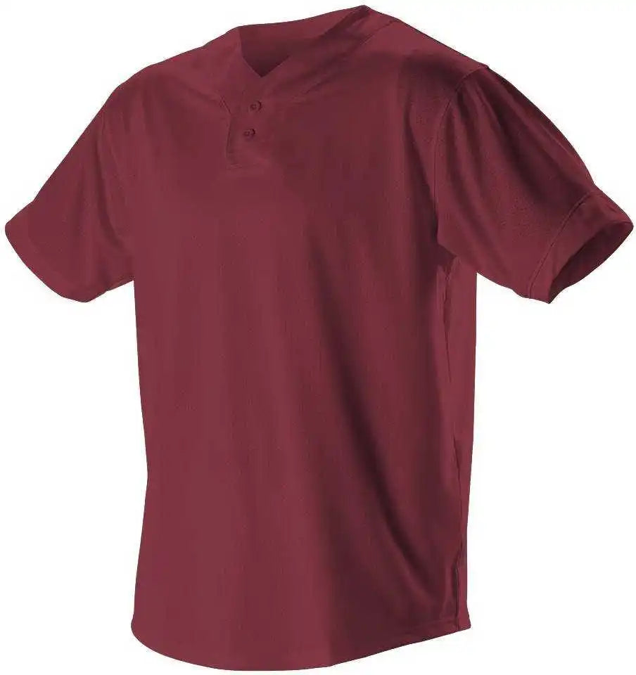 Alleson Athletic 52mthj Adult Two Button Mesh Baseball Jersey with Piping - Cardinal White