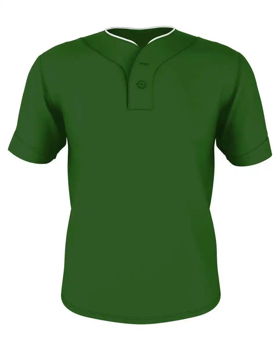 Alleson Athletic 52mthj Adult Two Button Mesh Baseball Jersey with Piping - Kelly White