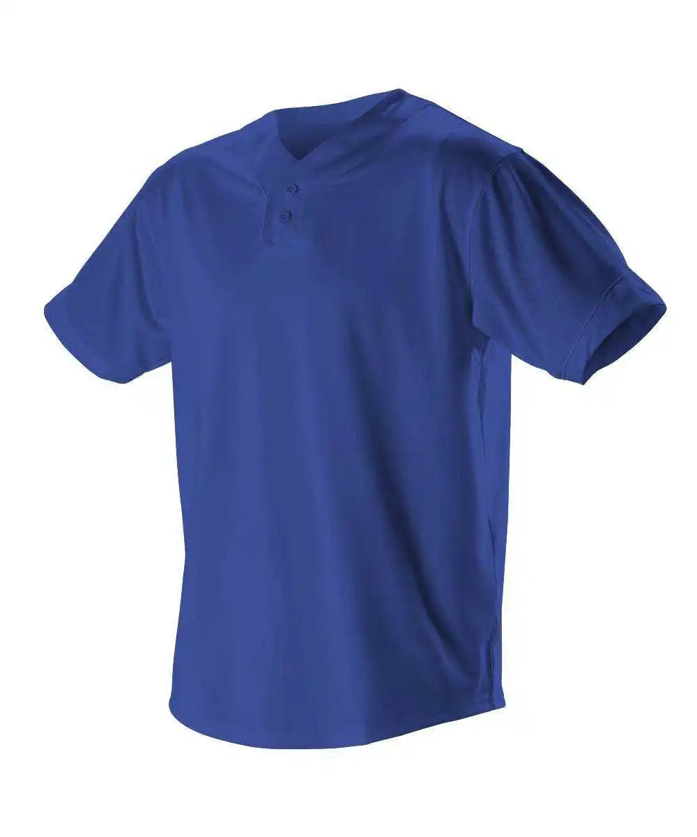 Alleson Athletic 52mthj Adult Two Button Mesh Baseball Jersey with Piping - Royal White