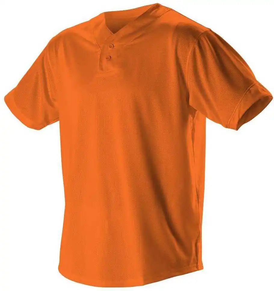 Alleson Athletic 52mthj Adult Two Button Mesh Baseball Jersey with Piping - Orange White