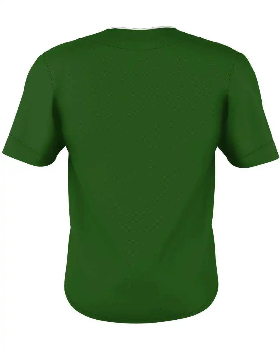 Alleson Athletic 52mthjy Youth Two Button Mesh Baseball Jersey with Piping - Kelly White