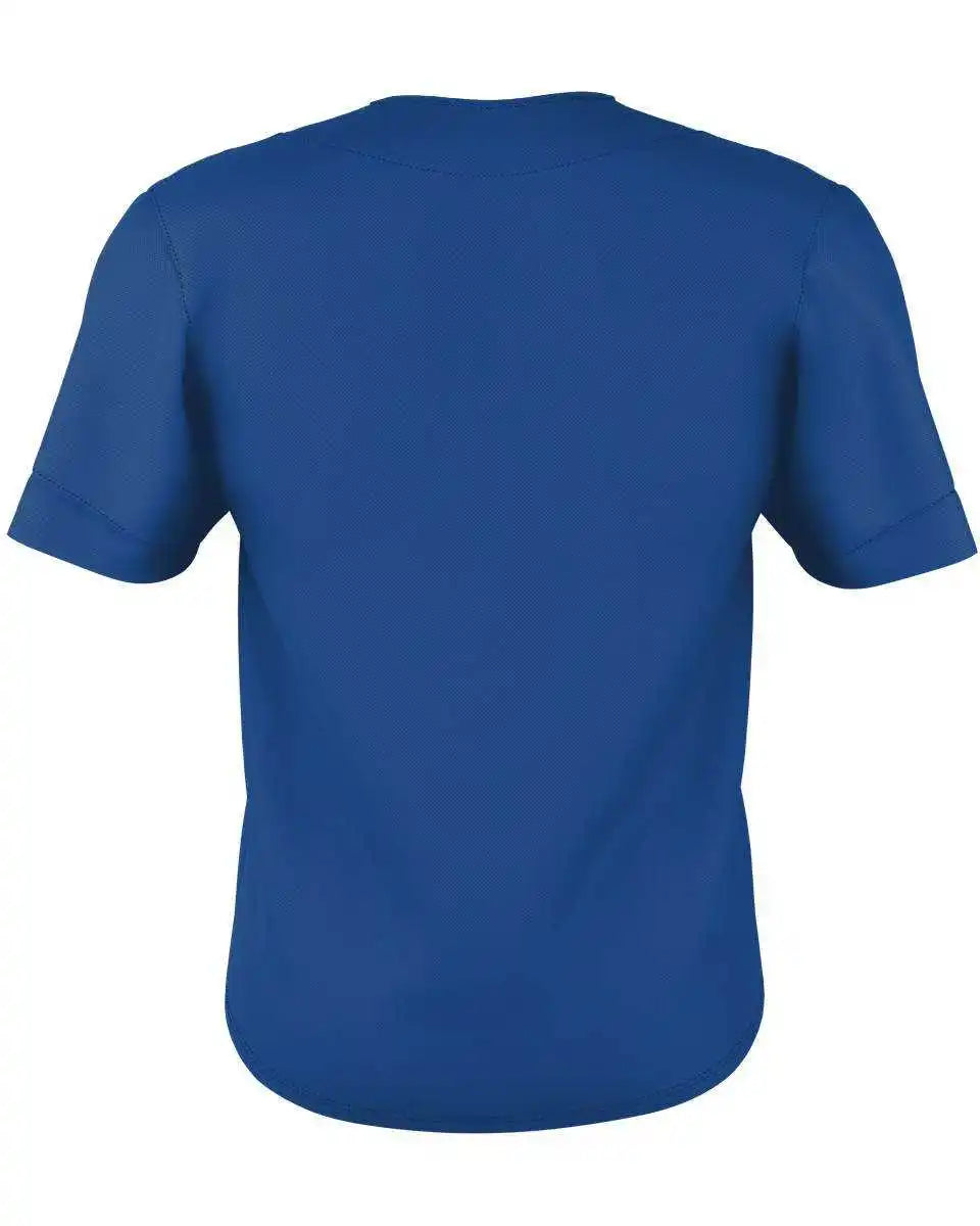 Alleson Athletic 52mthjy Youth Two Button Mesh Baseball Jersey with Piping - Royal White