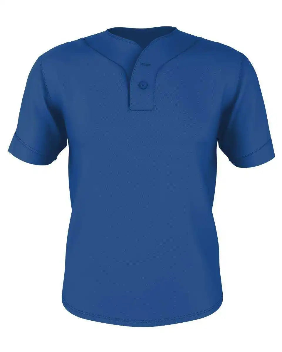 Alleson Athletic 52mthjy Youth Two Button Mesh Baseball Jersey with Piping - Royal White