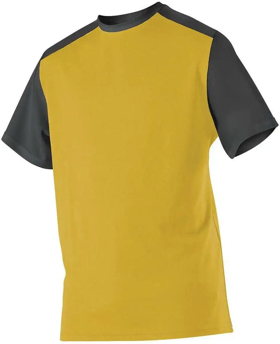 Alleson Athletic 532cj Adult Crew Neck Baseball Jersey Gold Black