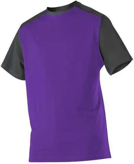 Alleson Athletic 532cj Adult Crew Neck Baseball Jersey Purple Black