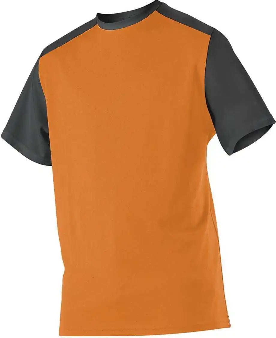 Alleson Athletic 532cjy Youth Crew Neck Baseball Jersey Burnt Orange Black