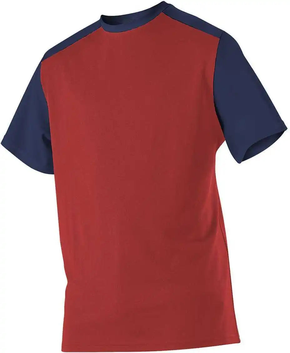 Alleson Athletic 532cjy Youth Crew Neck Baseball Jersey - Red Navy