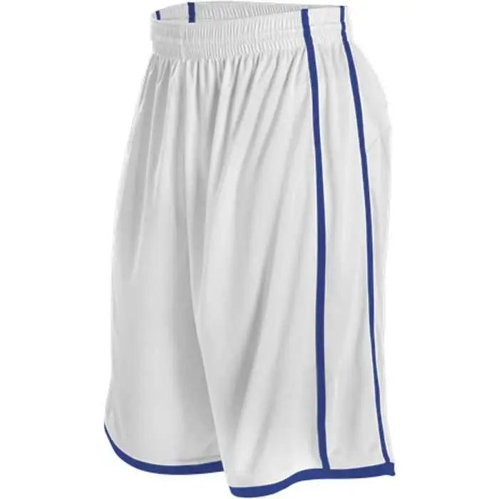 Alleson Athletic 535p Adult Basketball Short - White Royal - l
