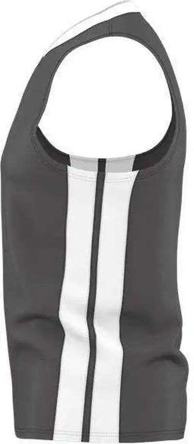 Alleson Athletic 538j Mens Single Ply Basketball Jersey - Charcoal White