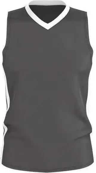 Alleson Athletic 538j Mens Single Ply Basketball Jersey - Charcoal White