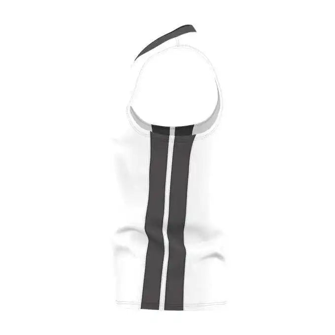 Alleson Athletic 538j Mens Single Ply Basketball Jersey - White Charcoal