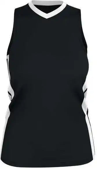 Alleson Athletic 538jw Womens Single Ply Basketball Jersey - Black White