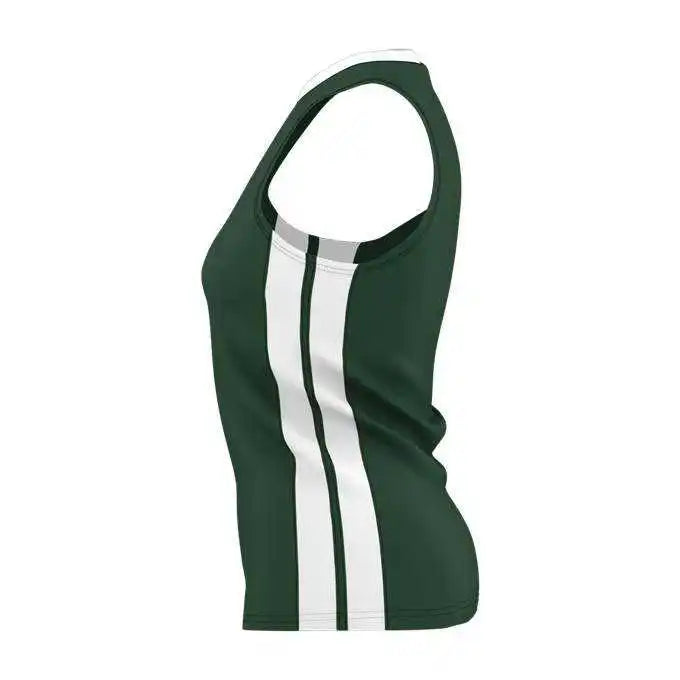 Alleson Athletic 538jw Womens Single Ply Basketball Jersey - Forest White