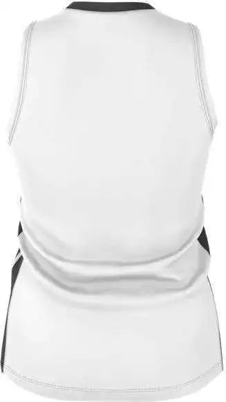 Alleson Athletic 538jw Womens Single Ply Basketball Jersey - White Charcoal