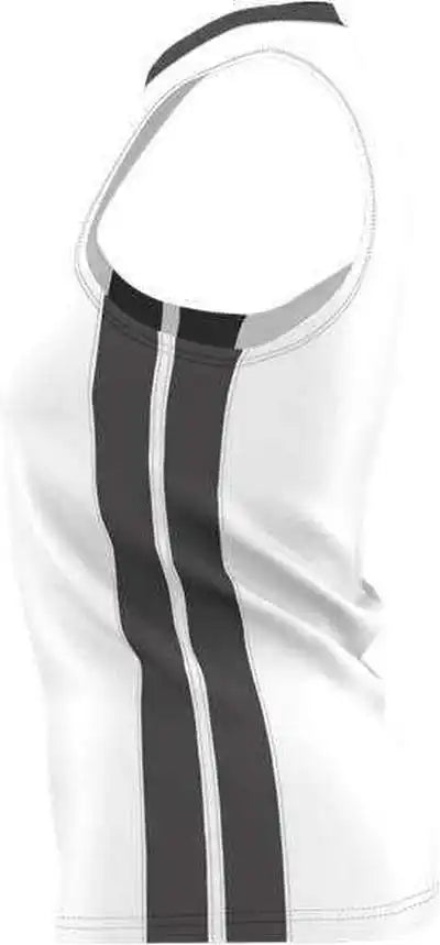 Alleson Athletic 538jw Womens Single Ply Basketball Jersey - White Charcoal