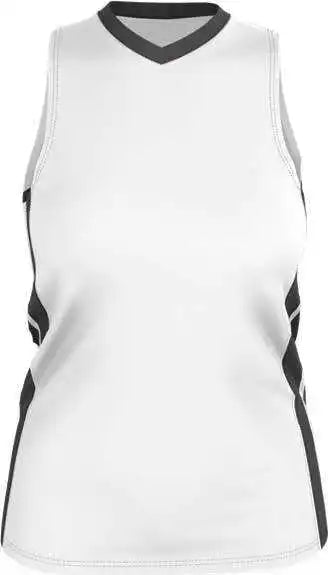 Alleson Athletic 538jw Womens Single Ply Basketball Jersey - White Charcoal