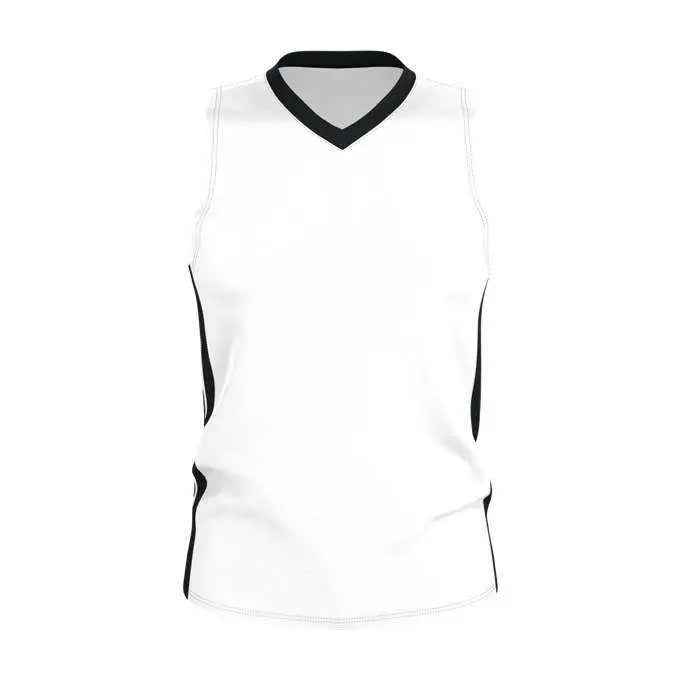 Alleson Athletic 538jy Youth Single Ply Basketball Jersey - White Black