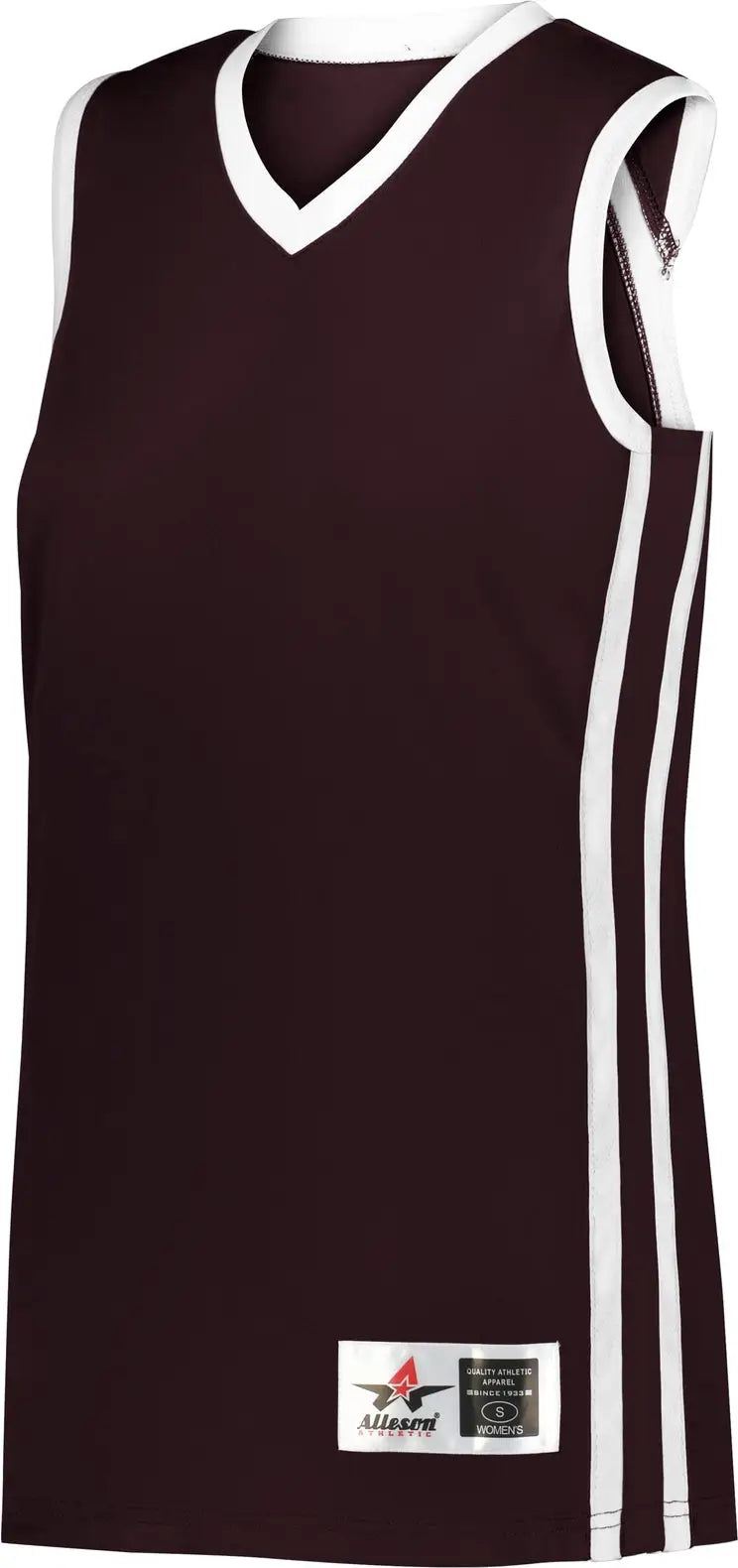 Alleson Athletic 539jw Ladies Basketball Jersey - Maroon White - Xs