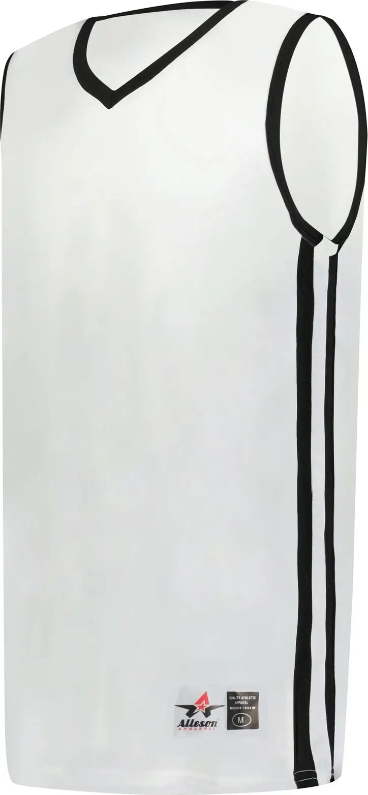 Alleson Athletic 539jy Youth Basketball Jersey - White Black - s